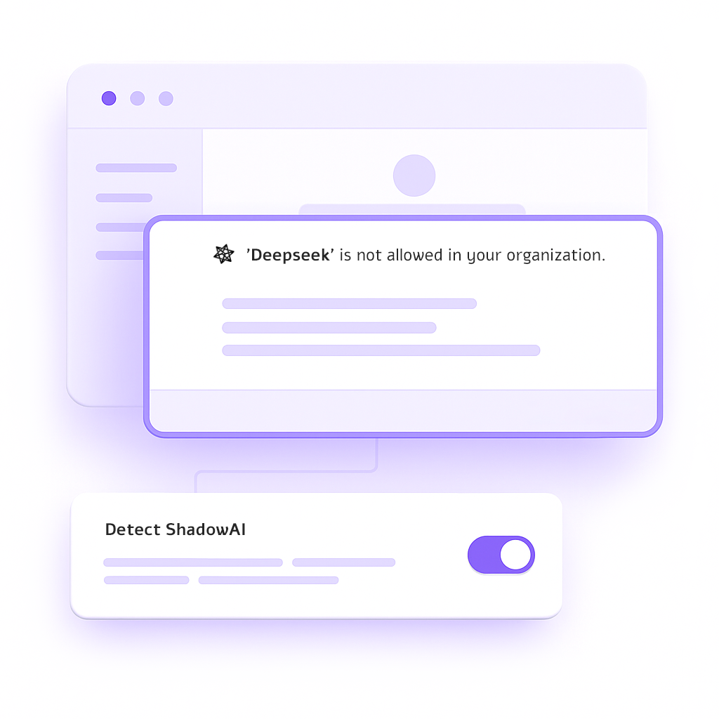 Real-time protection blocking a disallowed AI model.