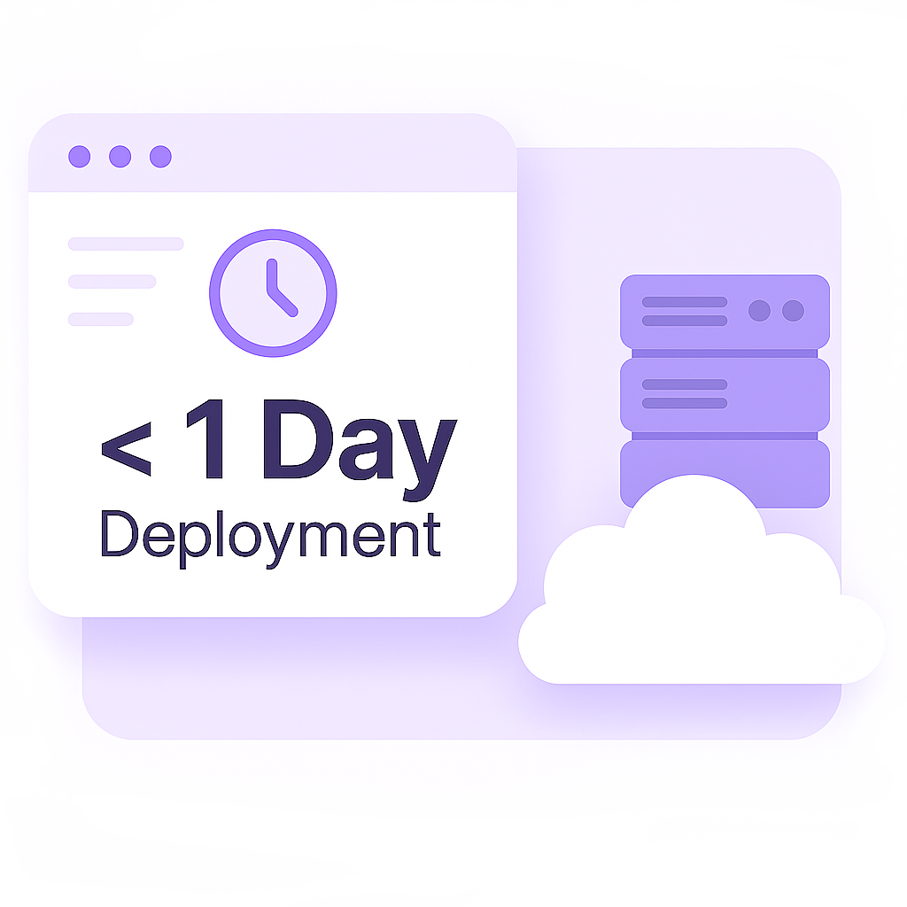 An illustration showing rapid cloud deployment.